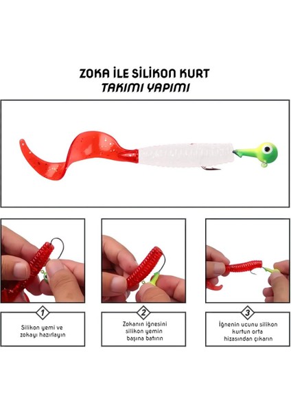 Silikon kurt sahte yem - 95mm - kırmızı/beyaz - yumy (460-o-18095) indirimleri
