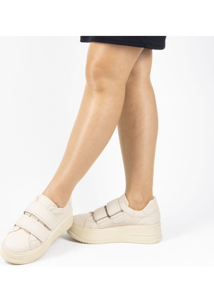 Kadın Kalın Tabanlı Cırtlı Günlük Spor Ayakkabı Sneakers