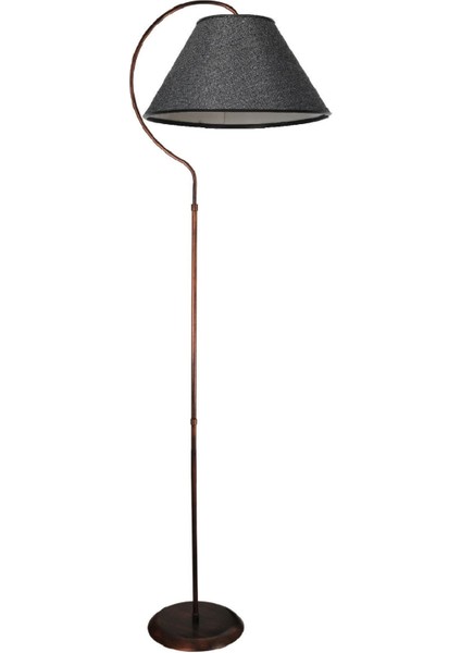 Elips Siyah Bakır Patine Çemberli Modern Lambader, Yükseklik 200 cm fırsatları