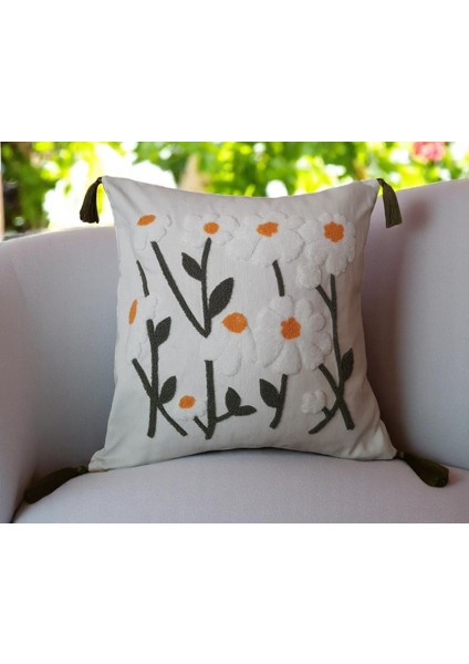 Punch Panç Kırlent Kılıfı 40 x 40 cm Tekli Püsküllü