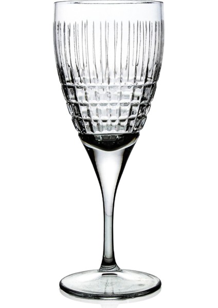Kesme Kristal Beyaz ve Rose Şarap Kadeh 6 Adet 230CC