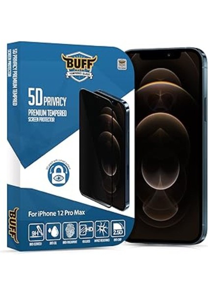 Apple iPhone 12 Pro Max 5d Privacy Tam Kaplayan Hayalet Ekran Koruyucu