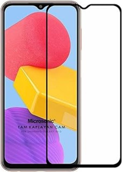 Samsung Galaxy M13 Tam Kaplayan Temperli Cam Ekran Koruyucu Siyah