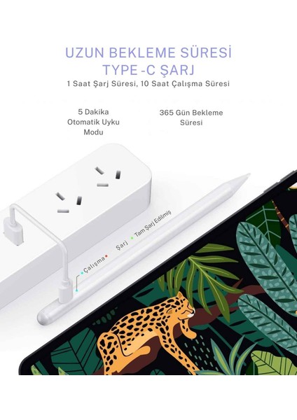 Apple iPad 11 Nesil Uyumlu Avuç Içi Reddetmeli Bluetoothlu Dokunmatik Özel Çizim ve Yazı Kalemi fırsatları
