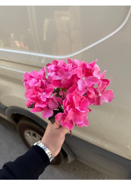 7 Dallı Pastel Ortanca 32 cm (Pembe)
