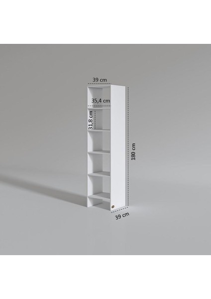Kenzlife Kitaplık Belverede Byz 180*39*39 Raflı Arkalıksız Klasörlük Mutfak Dolabı