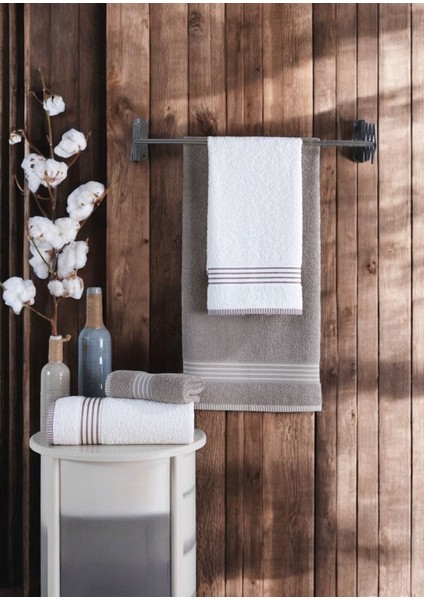Banyo Havlu Takımı Aurelio Taş -Krem 50 x 85 cm (2AD.) + 70 x 140(2AD.) fırsatları