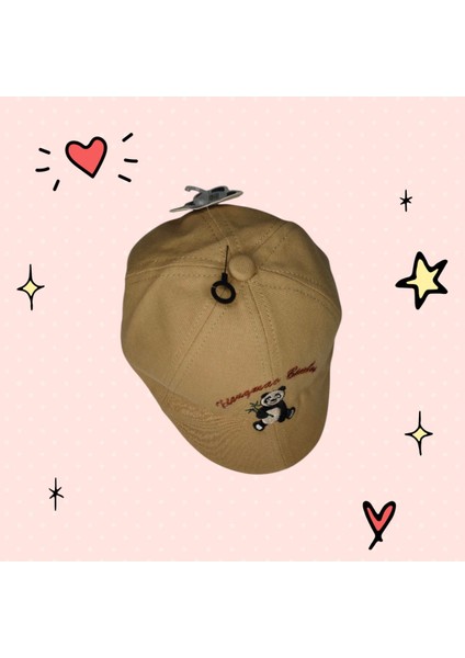 Sevimli Panda Figürlü Erkek Bebek ve Çocuk Şapkası