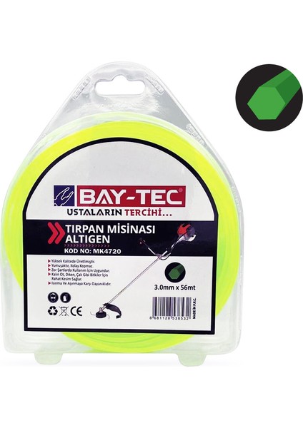 Altıgen Tırpan Misinası 3 mm x 56 mt MK4720