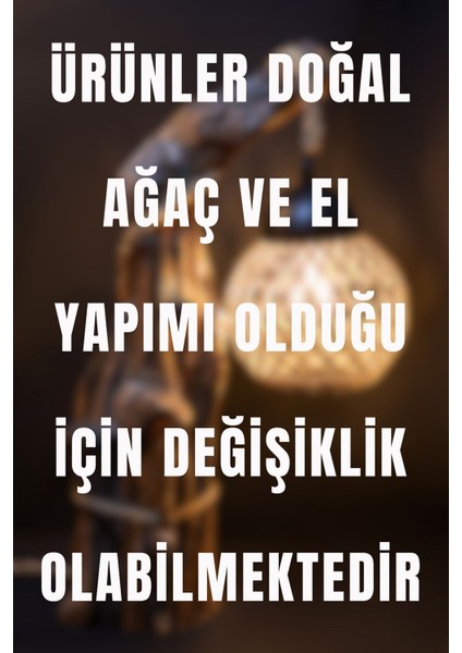 Sehpalı Doğal Ağaç Ayaklı Lambader Ahşap El Yapımı Rustik Iskandinav Model Modern Avize Aydınlatma