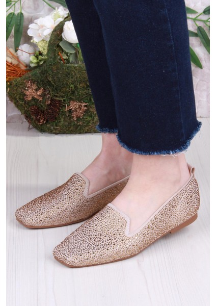 128-133 Fls Triko Taş Baskı Detaylı Kut Burun Kadın Babet fiyatları