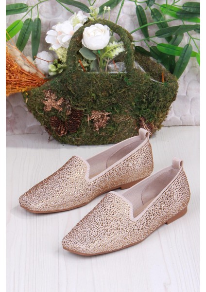 128-133 Fls Triko Taş Baskı Detaylı Kut Burun Kadın Babet fırsatları