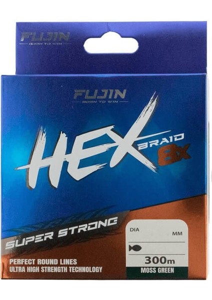 Hex Braid 8x 300MT Moss Green Pe Ip Misina - 0.20MM