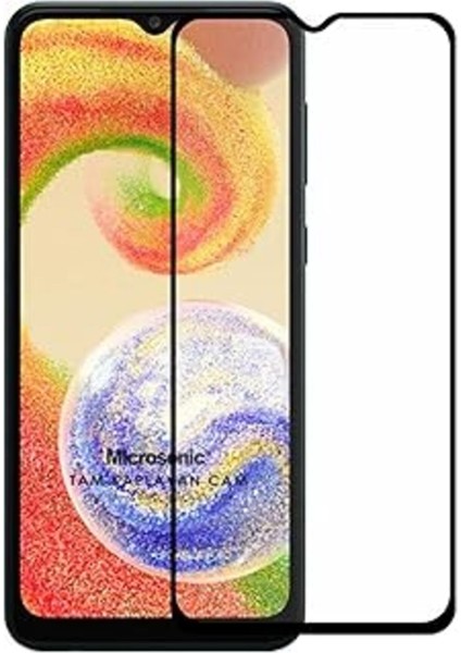 Samsung Galaxy A04 Tam Kaplayan Temperli Cam Ekran Koruyucu Siyah
