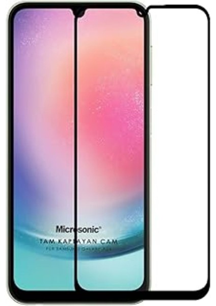 Samsung Galaxy A24 Tam Kaplayan Temperli Cam Ekran Koruyucu Siyah