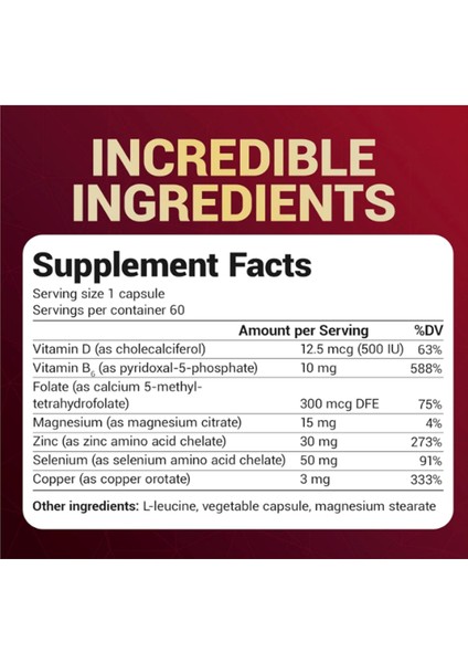 Zinc 30MG Enhanced With Magnezium, Vitamin D3, Selenium, & Copper - Zinc For Men & Women - Chelated Zinc For Immune, Skin, Hair, & Nails Support* - 60 Capsul.abd Menşei fiyatları