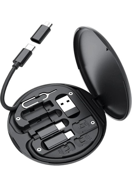 60W Destekli Kablo Kutusu Seyahat Kablo Seti 5&amp;#39;i 1 Arada USB Type-C Şarj Kablosu Seti (5064)