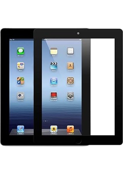 Microsonic Apple Ipad 2 & 3 & 4 Tam Kaplayan Temperli Cam Ekran Koruyucu Siyah