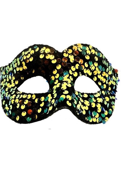 Altın Renk Pul Payet Işlemeli Balo Maskesi fiyatları