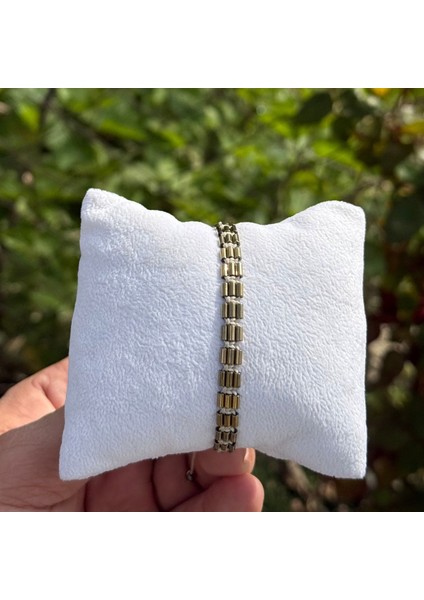 Hematit Bileklik - Avril Antic Yellow Bileklik - Tasarım Bileklik - Özel Kesim Ayarlanabilir