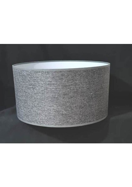 Gri Kumaş Lambader Şapkası, Büyük Abajur Şapkası, 40cm Çap, Şık ve Modern Tasarım