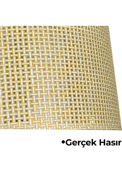 Krem Hasır Lambader Şapkası, doğal ve şık dekoratif aksesuar, tripod modeli fiyatları