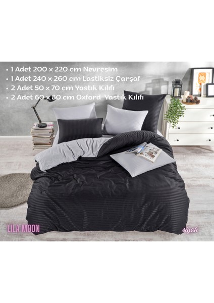 Çizgili Saten Çift Kişilik Nevresim Takımı fiyatları