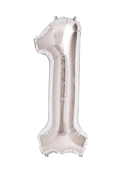 1 Rakam Folyo Balon Gümüş 40 Inç