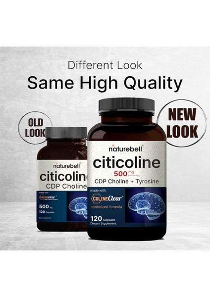 Citicoline Cdp Choline, Citicoline 500 mg Plus Tyrosine 50 mg Per Serving, Optimized Dosage, 120 Capsules, 2 In 1 Formul.abd Menşei fiyatları