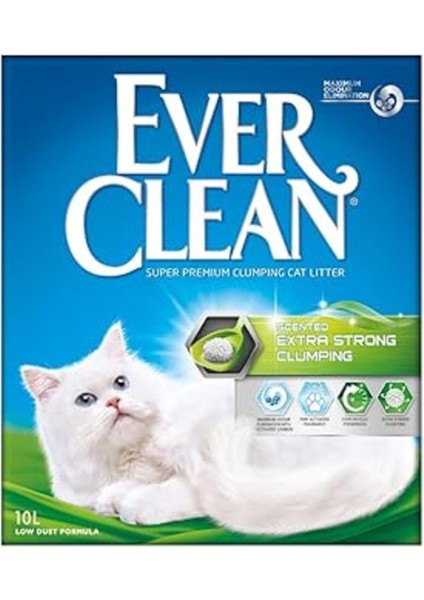 Ever Clean Extra Strong Kokulu Kedi Kumu, Ekstra Güçlü Topaklanma Formülü, 10 L