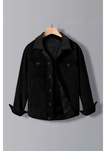 Erkek Içi Kürklü Kot Ceket Slim Fit