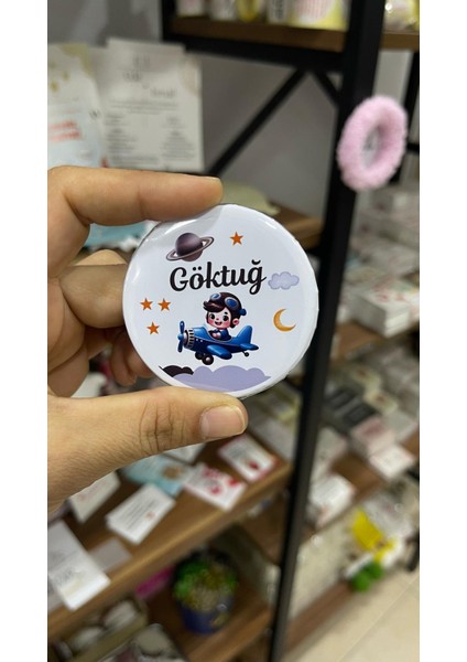 Kişiye Özel Uçaklı Açacaklı Magnet Buton Rozet 58MM 9 Adet - Arletikettasarım fiyatları