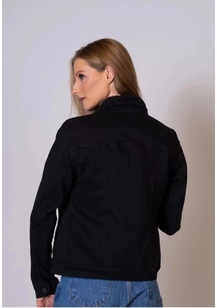 Kadın Içi Kürklü Slim Fit Kot Ceket modelleri