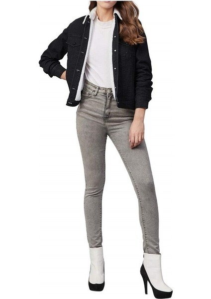 Kadın Içi Kürklü Slim Fit Kot Ceket indirimleri