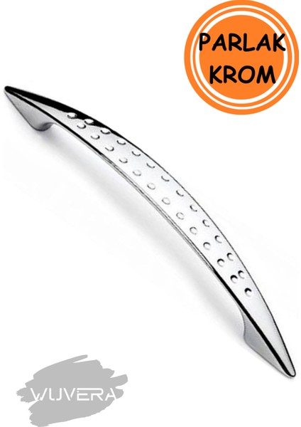 Mobilya Dolap Çekmece Kulp Noktalı 96MM Parlak Krom Renk