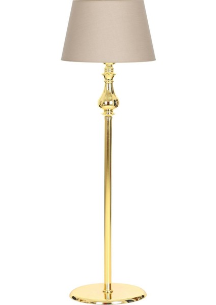 Solid Gold Kaplama Düz Metal Ayak Lambader - Krem