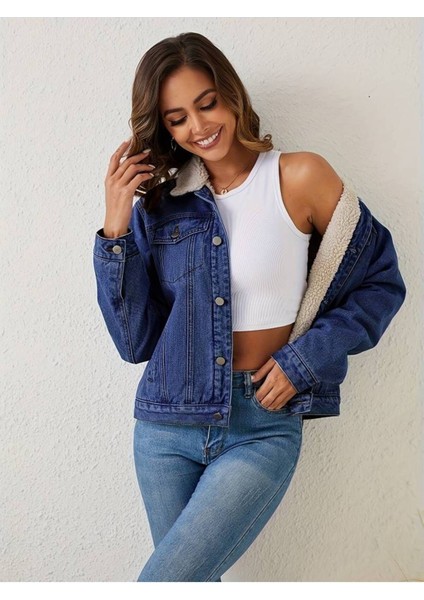 Kadın Içi Kürklü Slim Fit Kot Ceket fiyatları