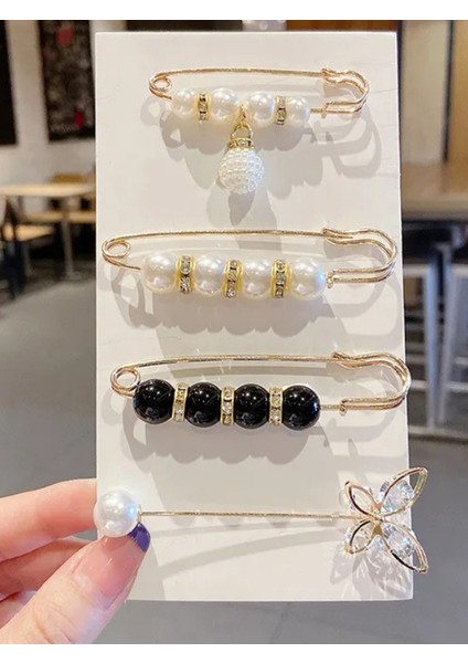 4'lü Set Pantolon Beli Daraltma Aparatı, Gold Renk,, Bel Daraltma Iğnesi, Iğne, Kemer