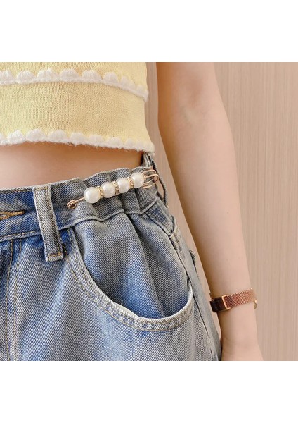 4'lü Set Pantolon Beli Daraltma Aparatı, Gold Renk,, Bel Daraltma Iğnesi, Iğne, Kemer