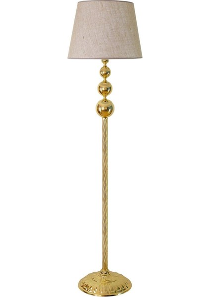 Gold Kaplama Üçlü Küre Modern Metal Lambader - Başlık Rengi Mataro Vizon’dur
