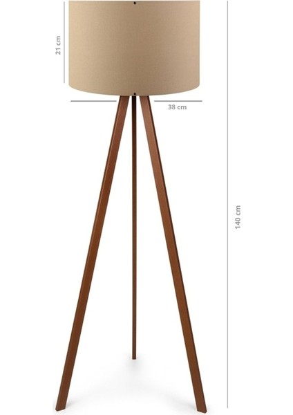 Modern üç ayaklı ahşap lambader, şık tasarım, yüksekliği 101-150 cm