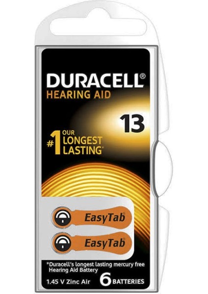 Duracell 13 No Kulaklık Pili 6lı Paket (4887)