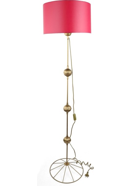 Koyu Pembe Tek Ayaklı Lambader, Eskitme Tarz, Kumaş, Yükseklik 101-150 cm fiyatları