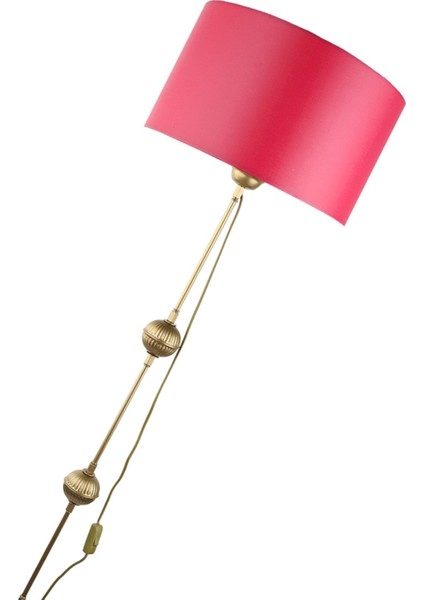 Koyu Pembe Tek Ayaklı Lambader, Eskitme Tarz, Kumaş, Yükseklik 101-150 cm modelleri