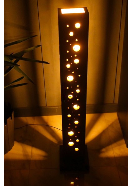 Dekoratif Ahşap Ayaklı Lambader Uzaktan Kumandalı Aç/kapa Anahtarlı Gün Işığı Neon LED 12V Lambader