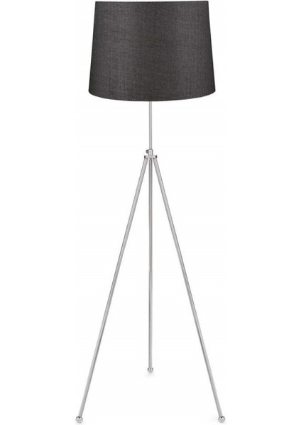 Krom Kaplama Metal Tripod Boyu Ayarlanabilir Lambader - Siyah