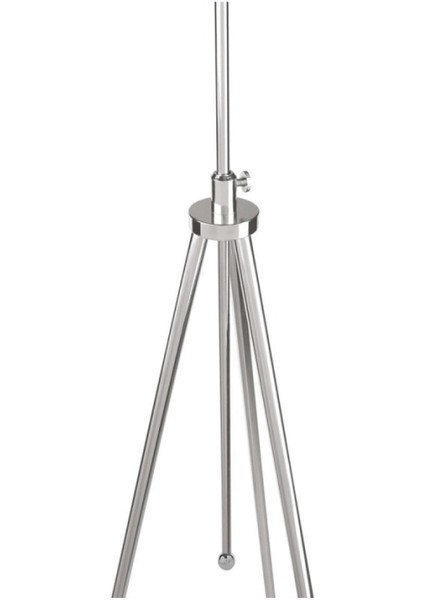 Krom Kaplama Metal Tripod Boyu Ayarlanabilir Lambader - Siyah