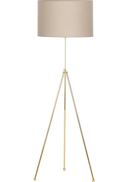 Noa Gold Kaplama Tripod Boyu Ayarlanabilir Metal Lambader - Krem