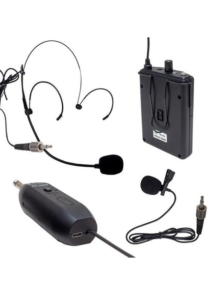 Fırsat Byr MV-19599 Uhf Kablosuz Enstrüman Uyumlu Jack Girişli Ikili Mikrofon Set Yeni