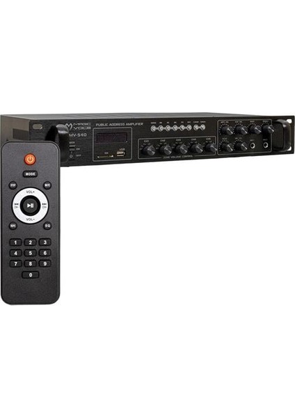 Fırsat Byr MV-540 100 Watt Usb-Sd-Bluetooth 2 Mikrofon Girişli 5 Bölgeli Hat Trafolu Anfi Yeni